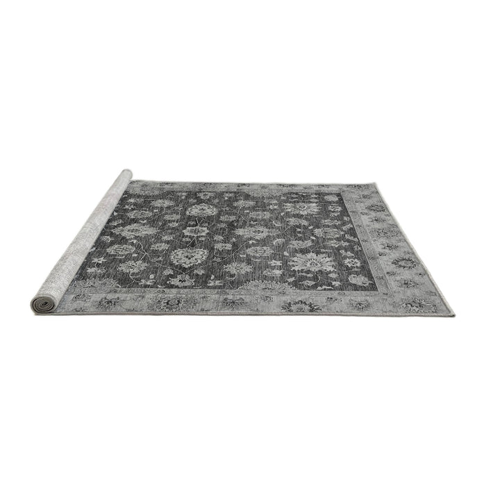 Sideview of Machine Washable Oriental Gray Traditional Rug, wshabs445gry