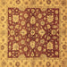 Square Machine Washable Oriental Brown Traditional Rug, wshabs445brn