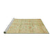 Sideview of Machine Washable Abstract Metallic Gold Rug, wshabs446
