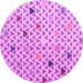 Round Abstract Purple Modern Rug, abs4460pur