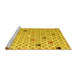 Sideview of Machine Washable Abstract Yellow Modern Rug, wshabs4460yw