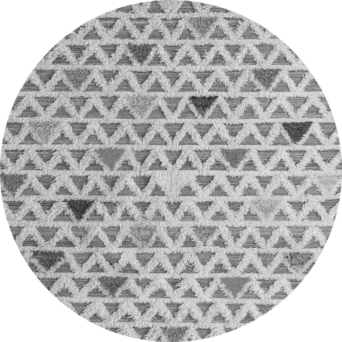Round Machine Washable Abstract Gray Modern Rug, wshabs4460gry