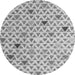 Round Machine Washable Abstract Gray Modern Rug, wshabs4460gry