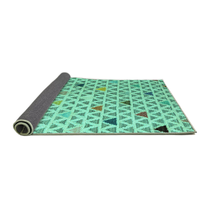 Sideview of Abstract Turquoise Modern Rug, abs4460turq