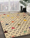 Abstract Brown Gold Modern Rug in Family Room, abs4460