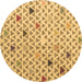 Round Abstract Brown Modern Rug, abs4460brn