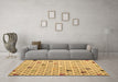 Machine Washable Abstract Brown Modern Rug in a Living Room,, wshabs4460brn