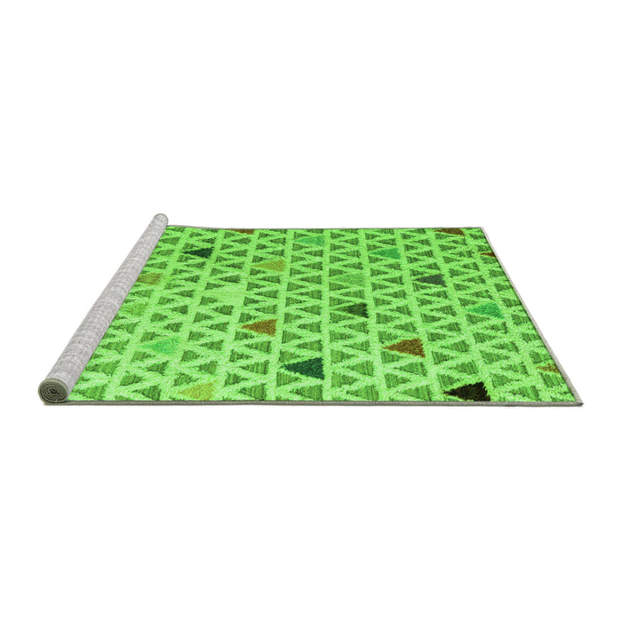 Sideview of Machine Washable Abstract Green Modern Area Rugs, wshabs4460grn