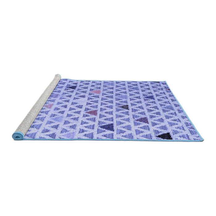Sideview of Machine Washable Abstract Blue Modern Rug, wshabs4460blu