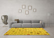 Machine Washable Abstract Yellow Modern Rug in a Living Room, wshabs4460yw