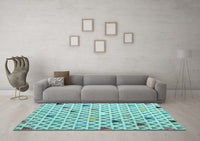 Machine Washable Abstract Light Blue Modern Rug, wshabs4460lblu