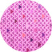 Round Abstract Pink Modern Rug, abs4460pnk