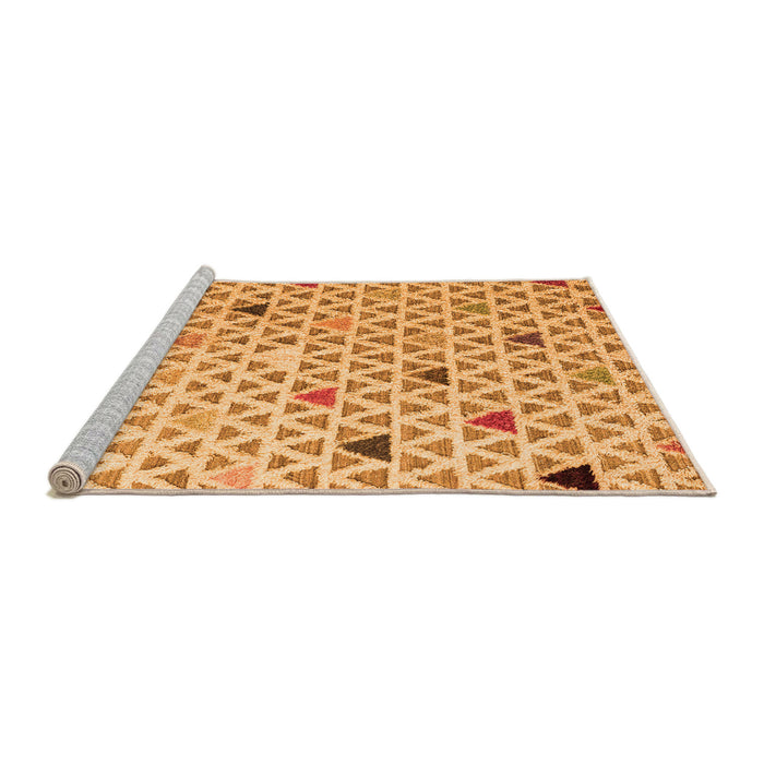 Sideview of Machine Washable Abstract Orange Modern Area Rugs, wshabs4460org