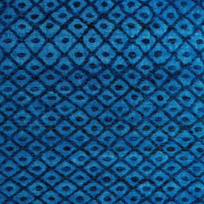 Square Abstract Neon Blue Modern Rug, abs4461