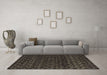 Machine Washable Abstract Brown Modern Rug in a Living Room,, wshabs4461brn