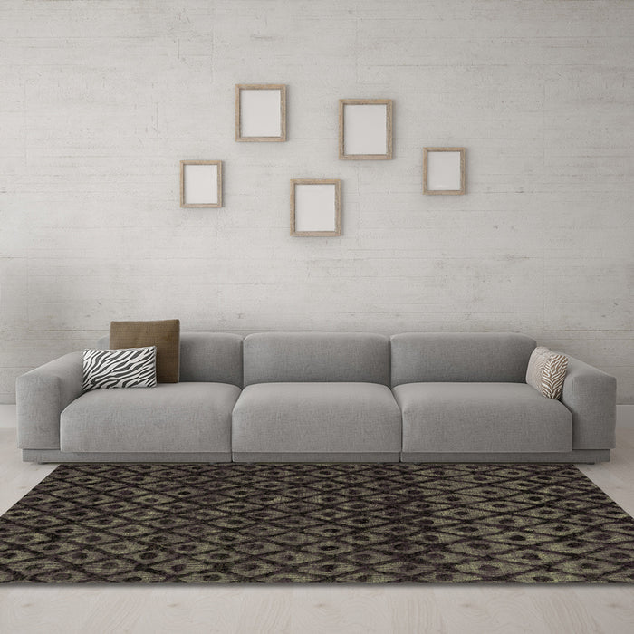 Machine Washable Abstract Brown Modern Rug in a Living Room,, wshabs4461brn