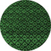 Round Abstract Emerald Green Modern Rug, abs4461emgrn