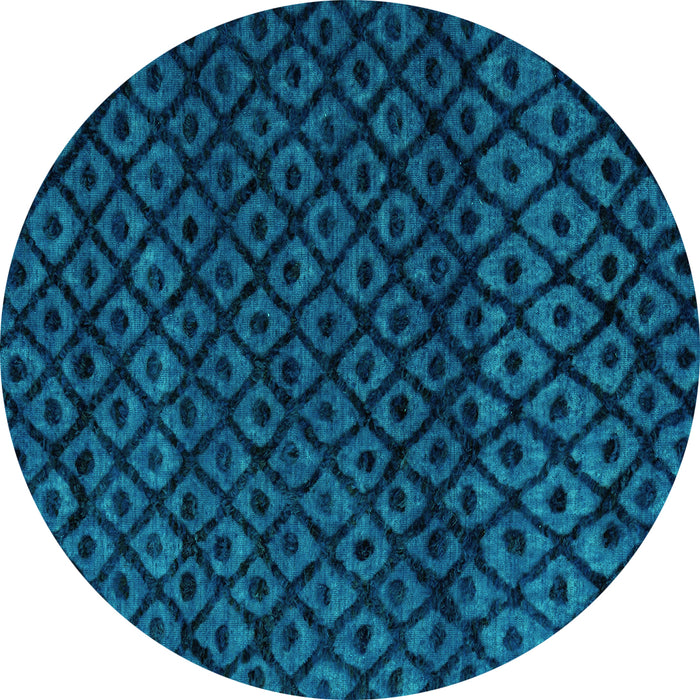 Round Abstract Turquoise Modern Rug, abs4461turq