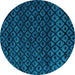 Round Abstract Turquoise Modern Rug, abs4461turq