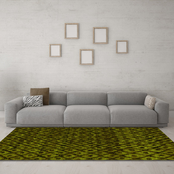 Machine Washable Abstract Yellow Modern Rug in a Living Room, wshabs4461yw