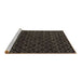 Sideview of Machine Washable Abstract Brown Modern Rug, wshabs4461brn