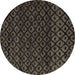 Round Abstract Brown Modern Rug, abs4461brn