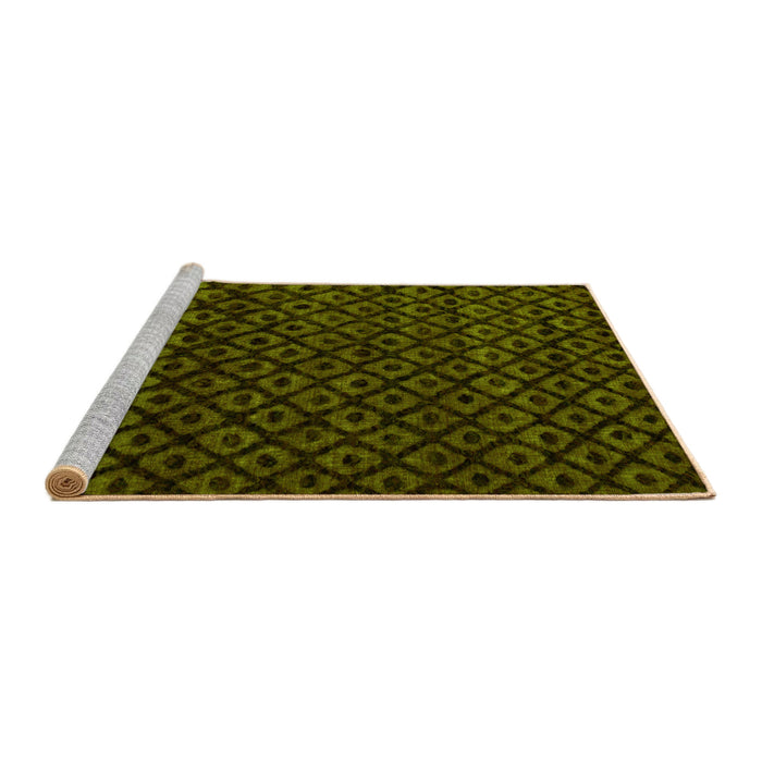 Sideview of Machine Washable Abstract Yellow Modern Rug, wshabs4461yw