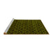 Sideview of Machine Washable Abstract Yellow Modern Rug, wshabs4461yw