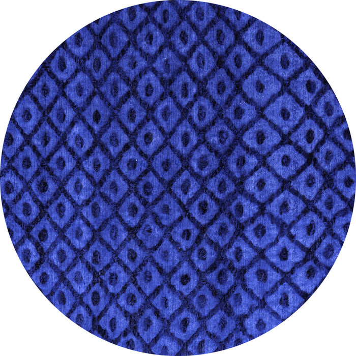 Round Abstract Blue Modern Rug, abs4461blu