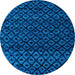 Round Abstract Light Blue Modern Rug, abs4461lblu