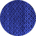 Round Machine Washable Abstract Blue Modern Rug, wshabs4461blu