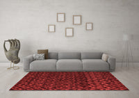 Machine Washable Abstract Red Modern Rug, wshabs4461red