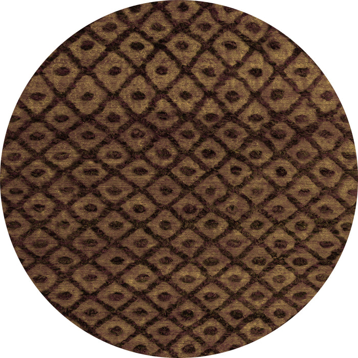 Round Abstract Orange Modern Rug, abs4461org