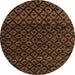 Round Abstract Orange Modern Rug, abs4461org