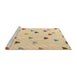 Sideview of Machine Washable Abstract Brown Gold Rug, wshabs4462