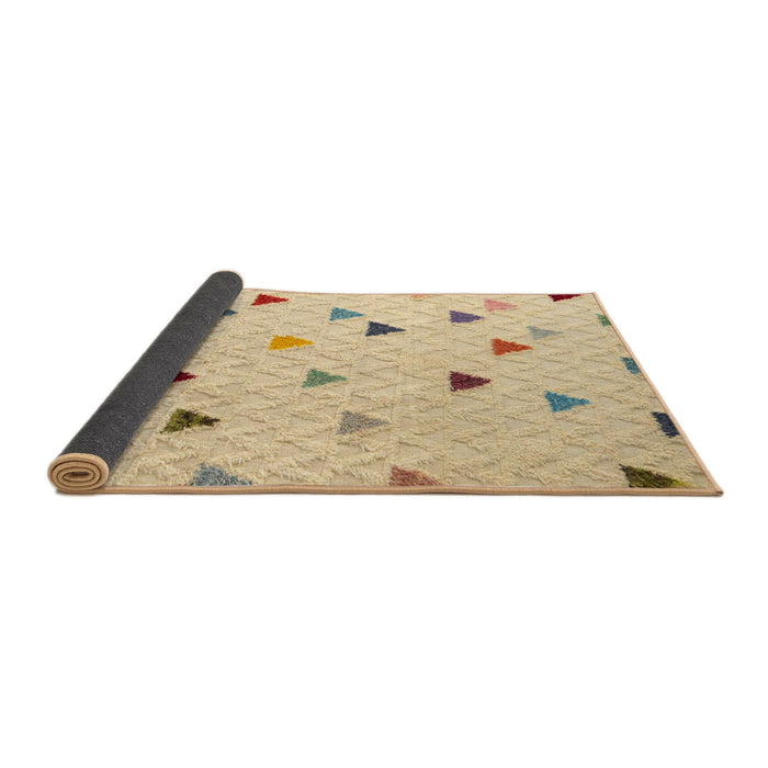 Sideview of Abstract Brown Gold Solid Rug, abs4462
