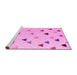 Sideview of Machine Washable Solid Pink Modern Rug, wshabs4462pnk