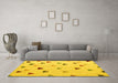 Machine Washable Solid Yellow Modern Rug in a Living Room, wshabs4462yw