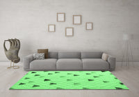 Machine Washable Solid Emerald Green Modern Rug, wshabs4462emgrn