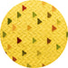 Round Solid Yellow Modern Rug, abs4462yw