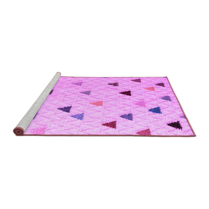 Sideview of Machine Washable Solid Purple Modern Area Rugs, wshabs4462pur