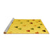 Sideview of Machine Washable Solid Yellow Modern Rug, wshabs4462yw