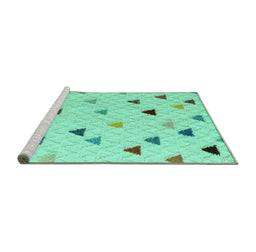 Sideview of Machine Washable Solid Turquoise Modern Area Rugs, wshabs4462turq