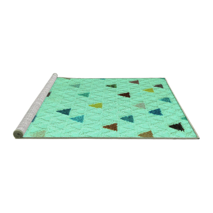 Sideview of Machine Washable Solid Turquoise Modern Area Rugs, wshabs4462turq