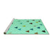 Sideview of Machine Washable Solid Turquoise Modern Area Rugs, wshabs4462turq