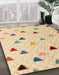 Abstract Brown Gold Solid Rug in Family Room, abs4462