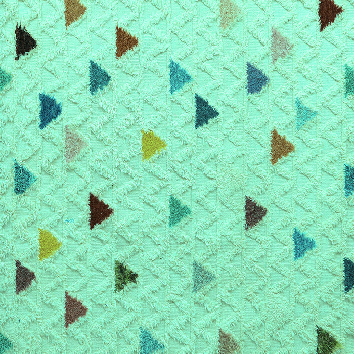 Square Machine Washable Solid Turquoise Modern Area Rugs, wshabs4462turq