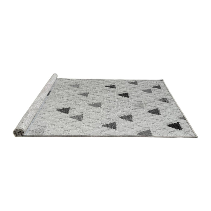 Sideview of Machine Washable Solid Gray Modern Rug, wshabs4462gry