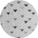 Round Machine Washable Solid Gray Modern Rug, wshabs4462gry