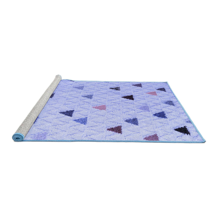 Sideview of Machine Washable Solid Blue Modern Rug, wshabs4462blu